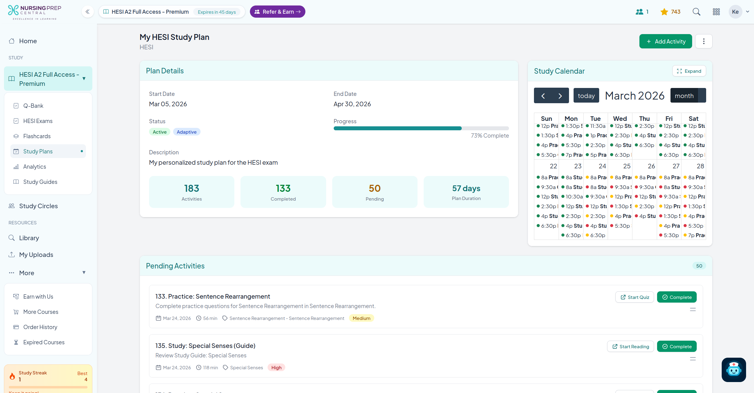 Student app screen 4